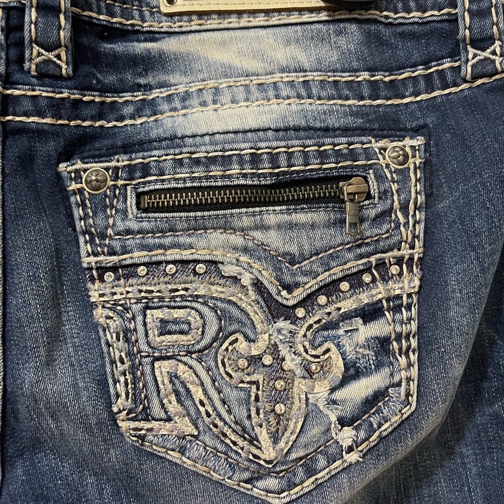 Rock Revival Sukey Blue Distressed Women Jeans - Picture 4 of 7